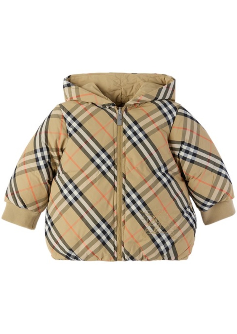 Burberry Baby Beige Check Reversible Down Jacket