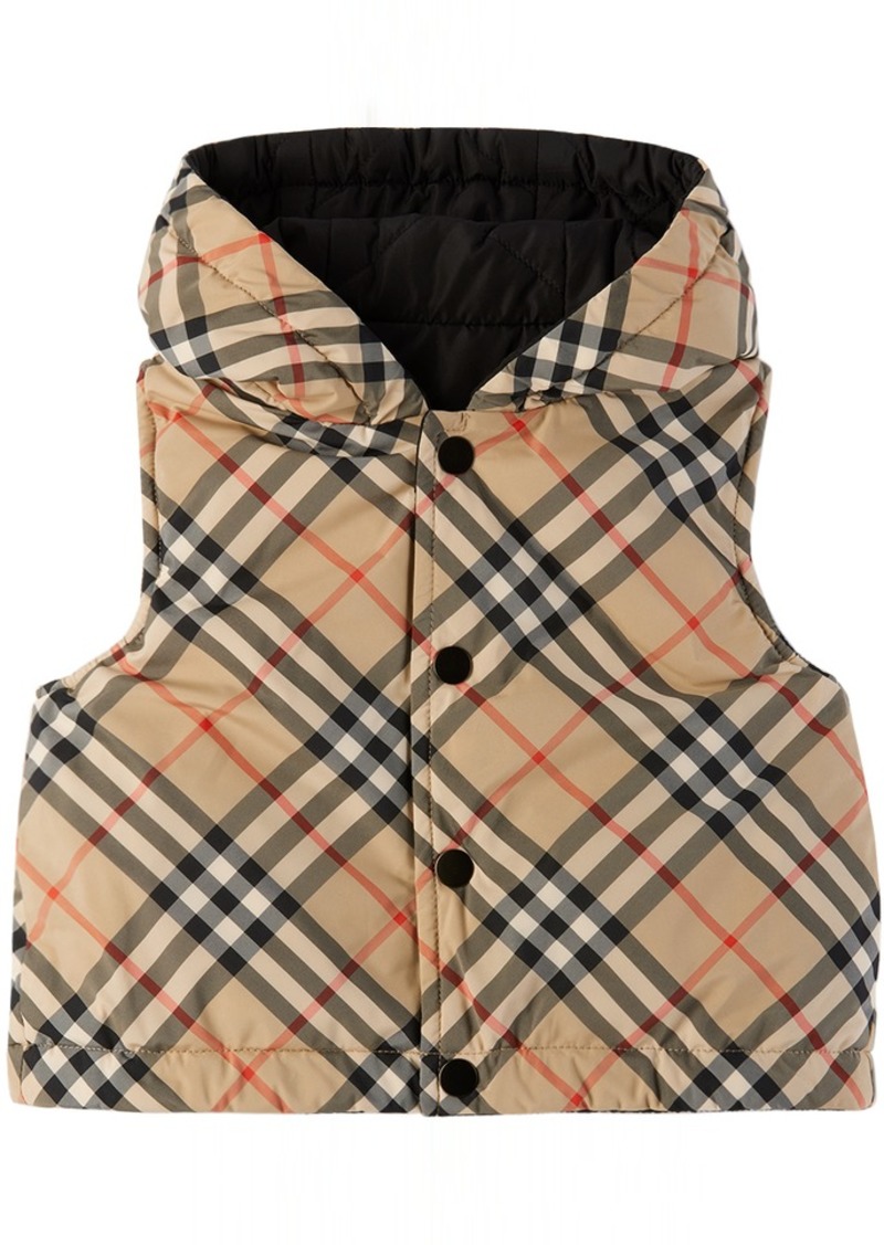Burberry Baby Beige Check Reversible Vest