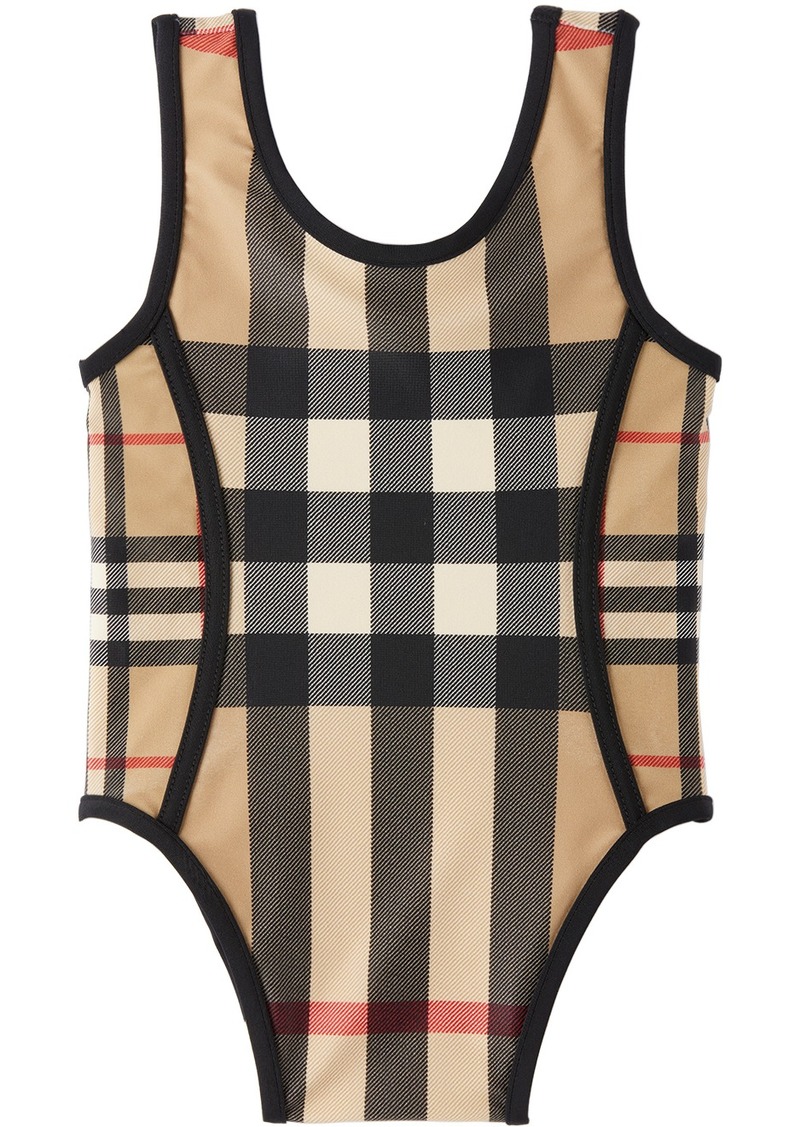 Burberry Baby Beige Check Swimsuit