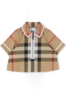 Burberry Baby Beige Check Zip-Front Shirt