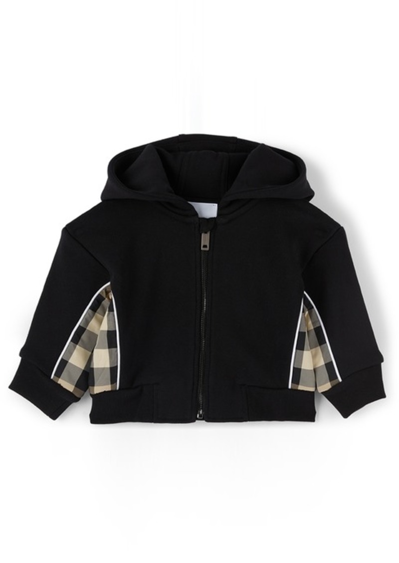 Burberry Baby Black Check Panel Hoodie