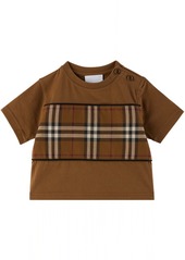 Burberry Baby Brown Check Panel T-Shirt