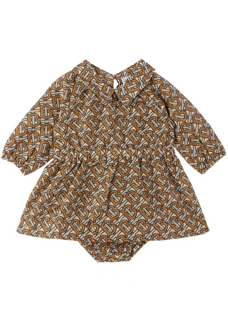 Burberry Baby Orange Monogram Print Dress & Bloomers