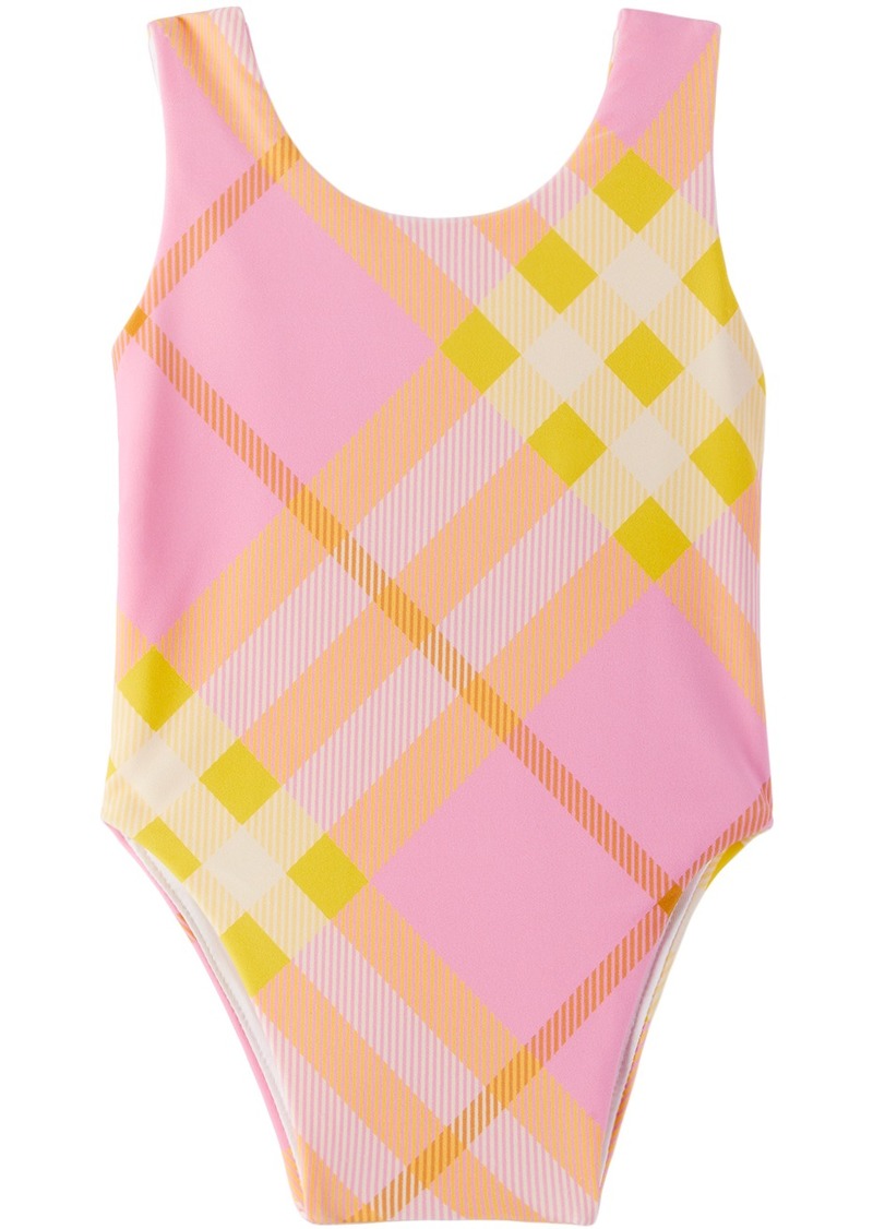 Burberry Baby Pink Check One-Piece Swimsuit