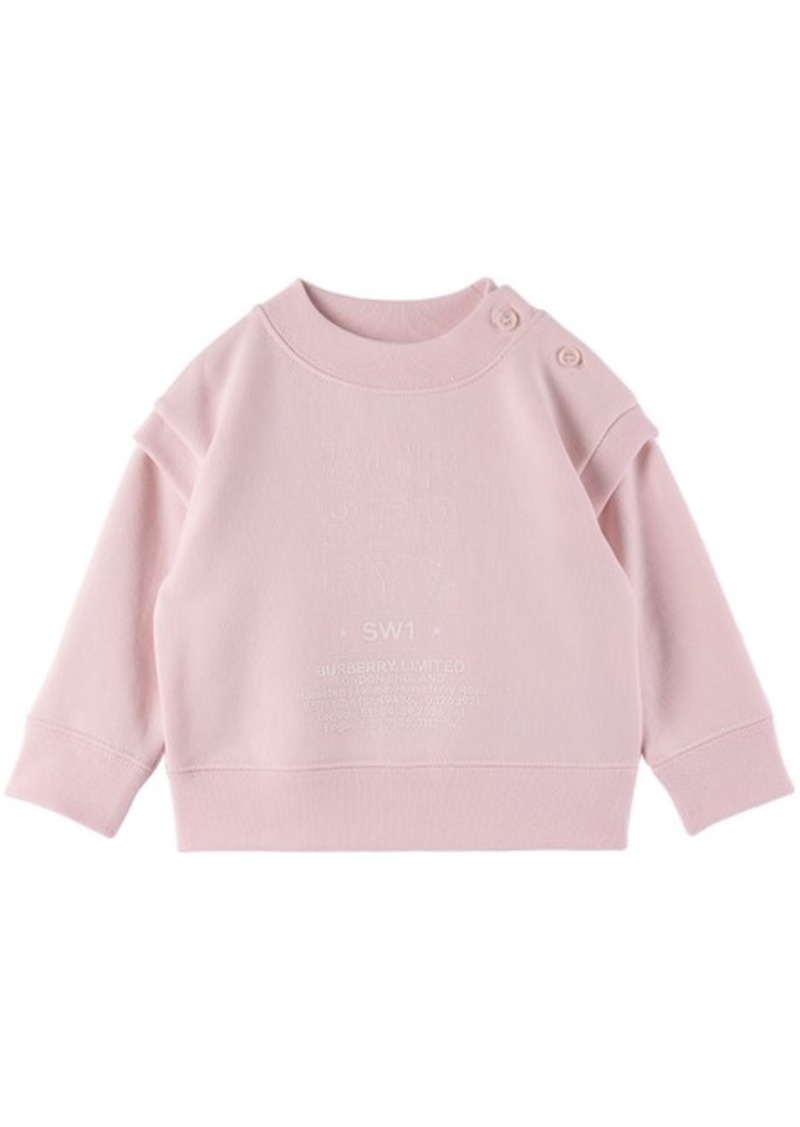 Burberry Baby Pink Logo Sketch Print Sweatshirt