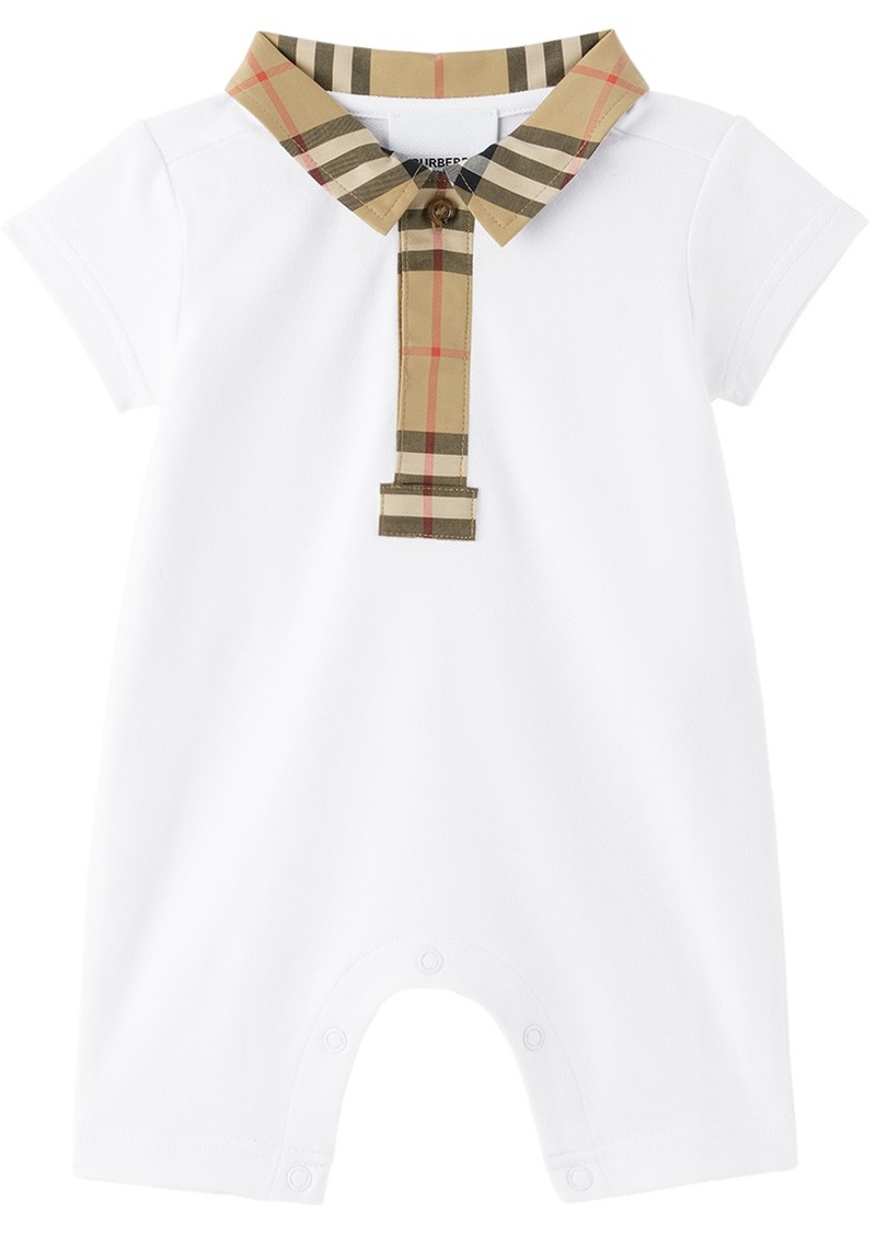 Burberry Baby White Check Jumpsuit