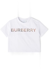 Burberry Baby White Vintage Check Logo T-Shirt