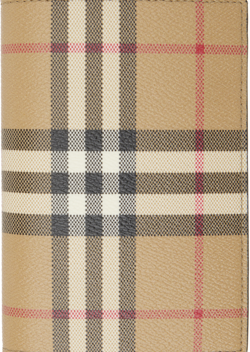 Burberry Beige & Black Check Passport Holder