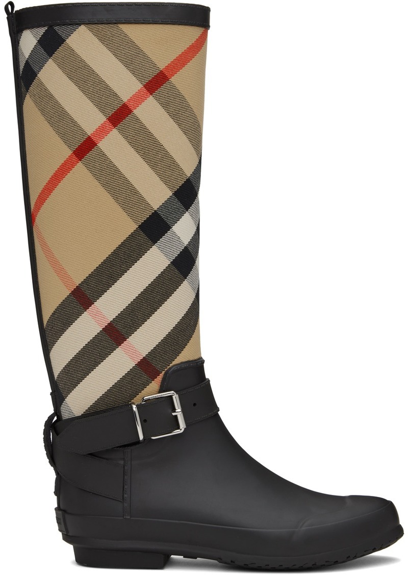 Burberry Beige & Black House Boots
