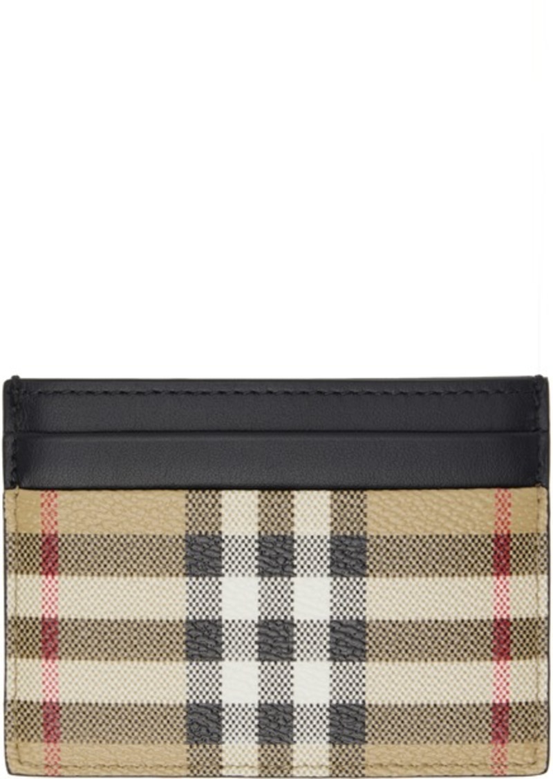 Burberry Beige Check Card Holder