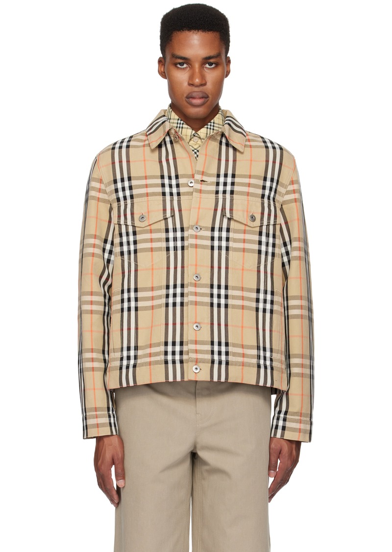 Burberry Beige Check Cotton Jacket