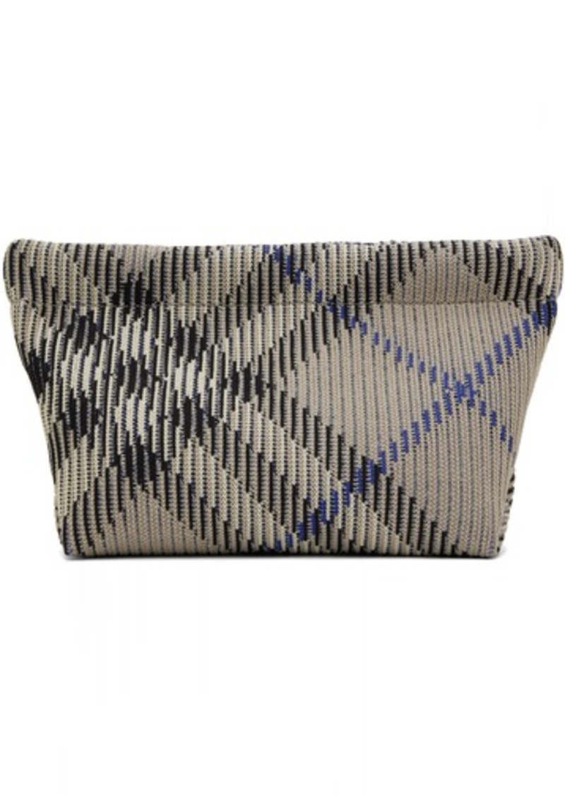 Burberry Beige Check Knitted Clutch