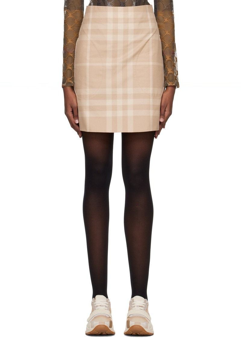 Burberry Beige Check Miniskirt