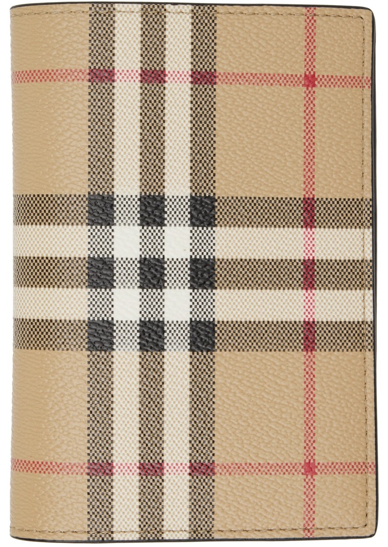 Burberry Beige Check Passport Holder