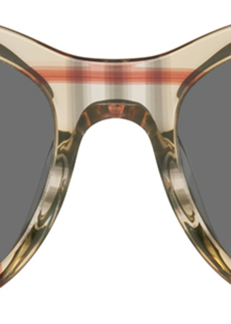 Burberry Beige Check Round Sunglasses