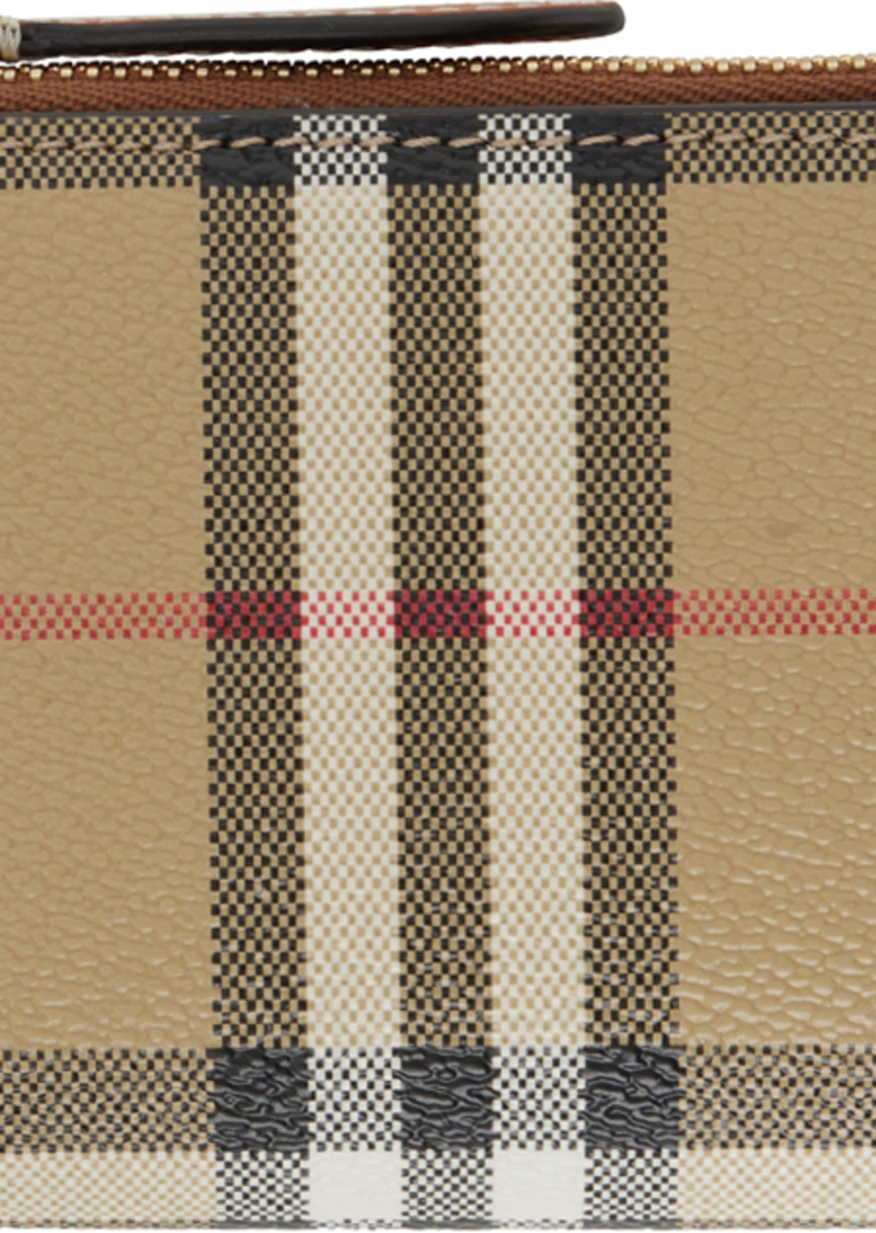 Burberry Beige Check Small Bifold Wallet