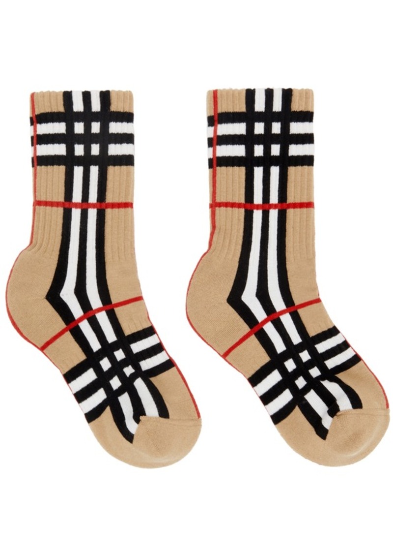 Burberry Beige Check Socks