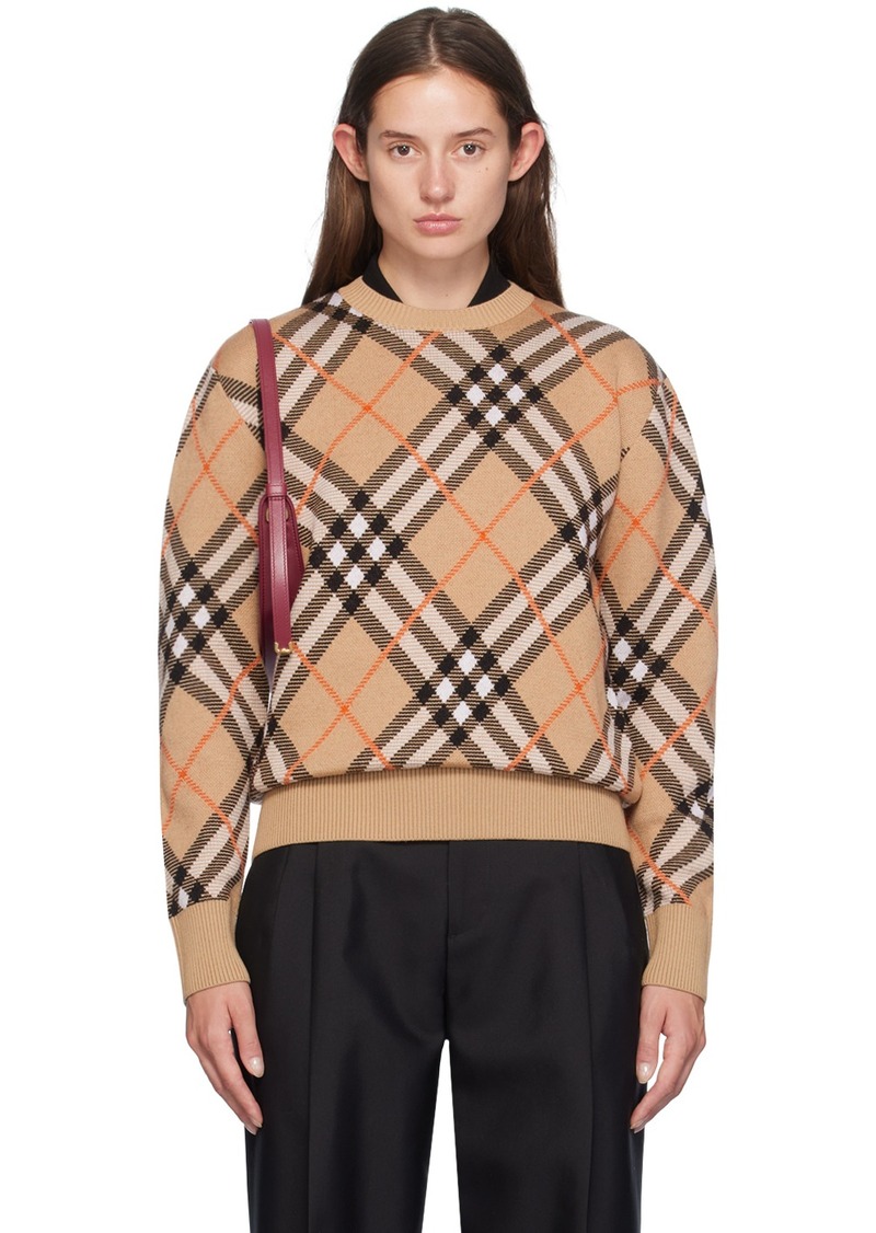 Burberry Beige Check Sweater