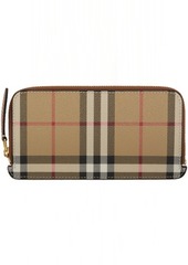 Burberry Beige Check Zip Card Holder