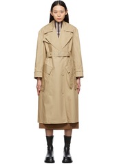 Burberry Beige Cotton Pocket Laxton Trench Coat