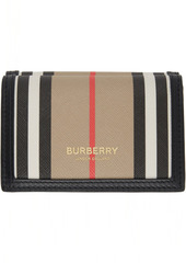 Burberry Beige E-Canvas Icon Stripe Lark Trifold Wallet
