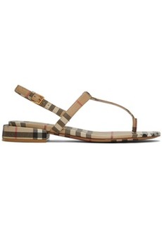 Burberry Beige Emily Check Sandals