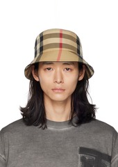 Burberry Beige Exaggerated Check Bucket Hat
