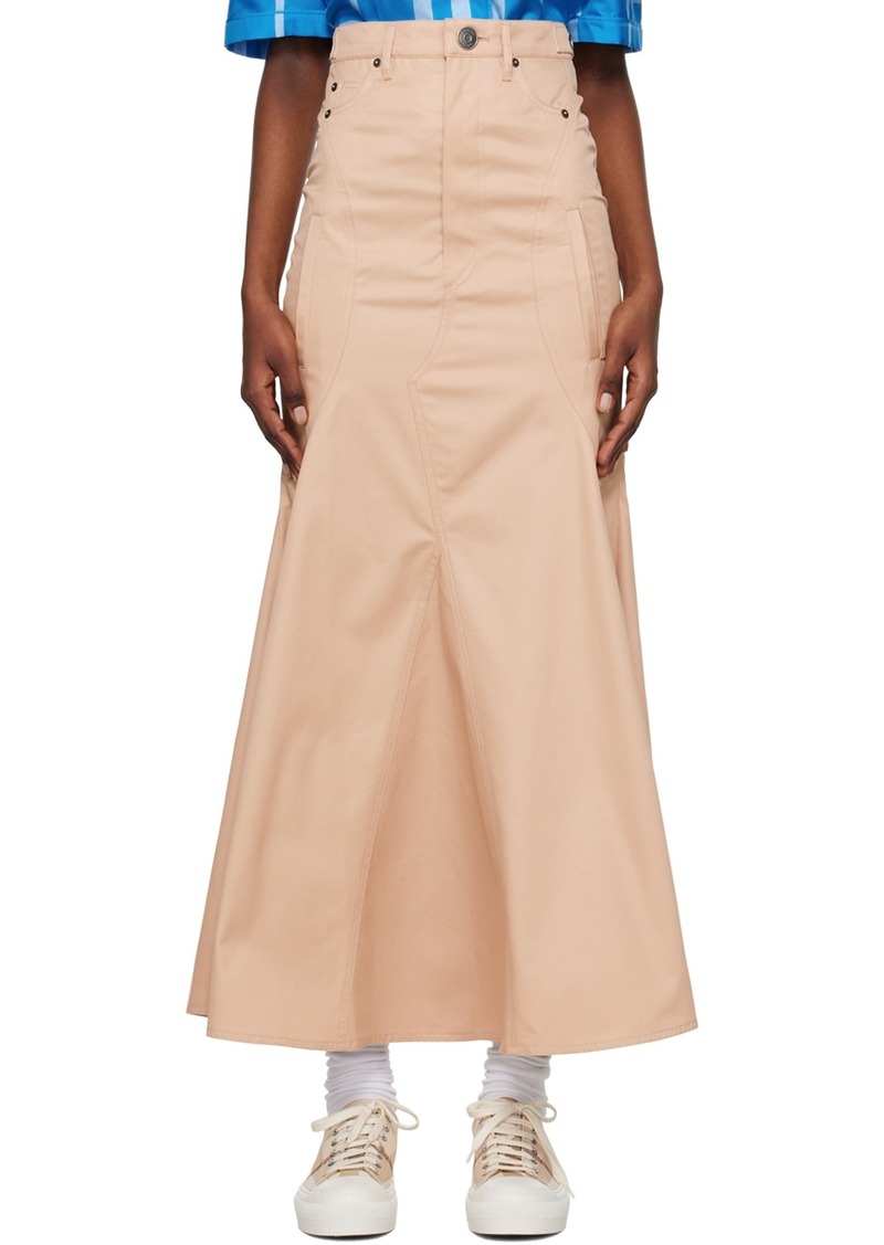 Burberry Beige Flared Maxi Skirt