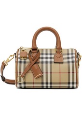 Burberry Beige Mini Check Bowling Bag