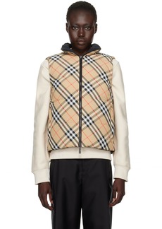 Burberry Beige Reversible Check Nylon Down Vest