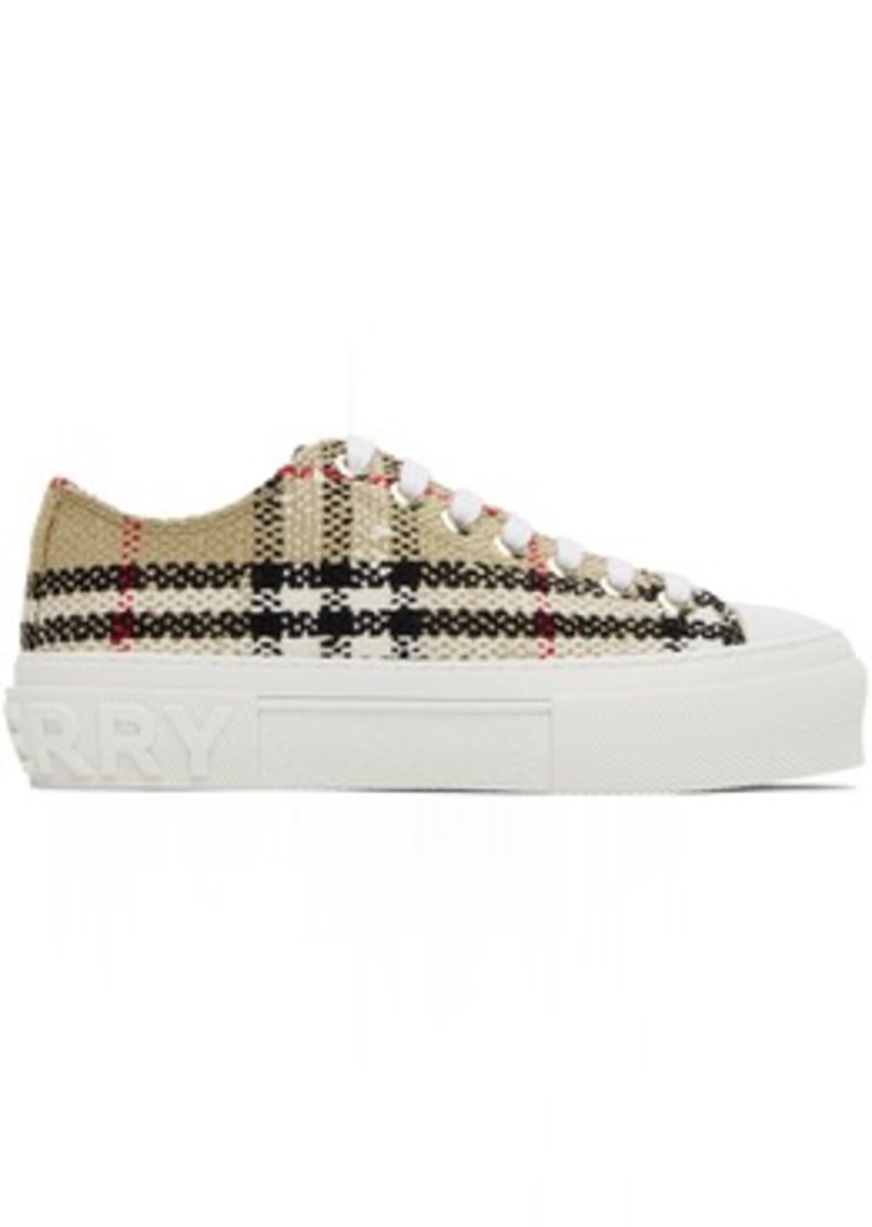 Burberry Beige Tweed Jack Sneakers