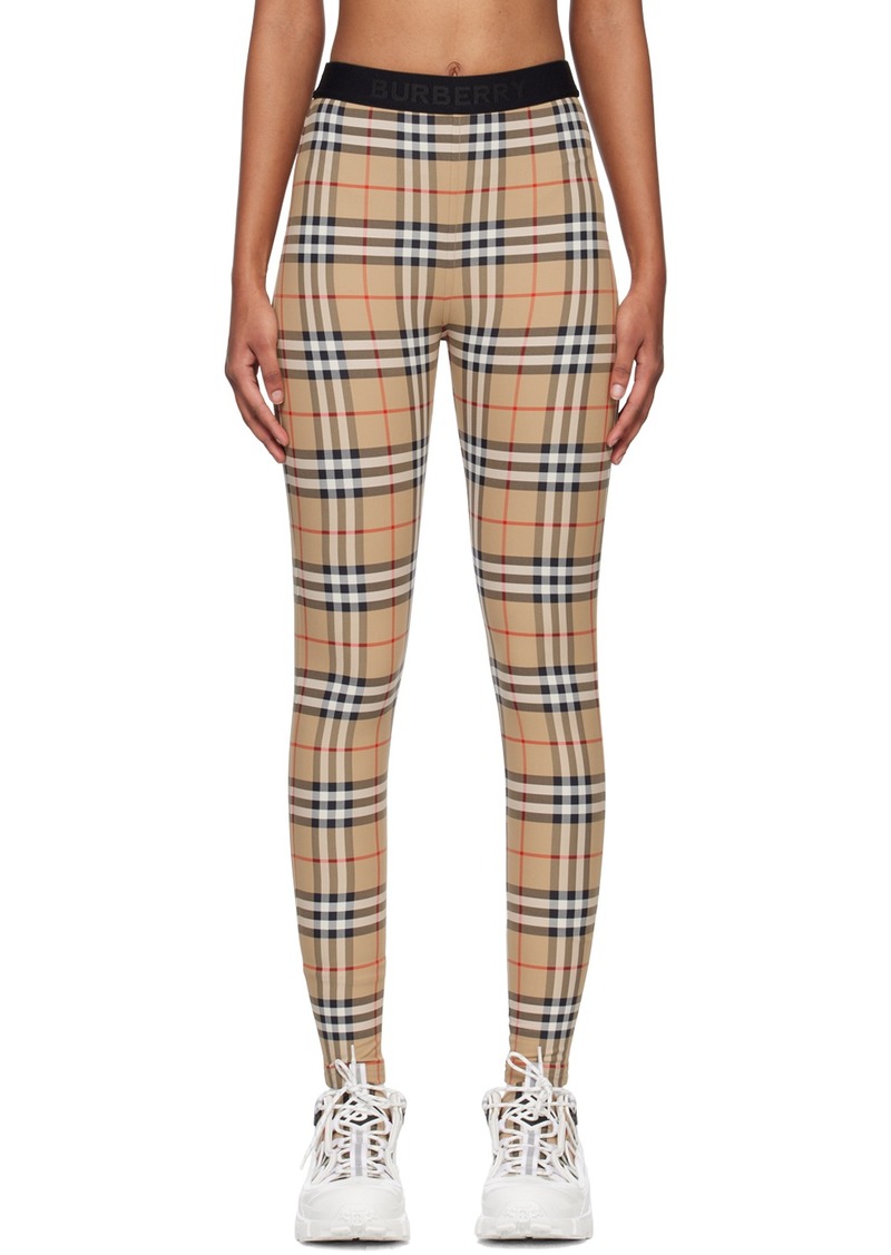 Burberry Beige Vintage Check Leggings