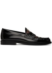 Burberry Black & Brown Check Loafers