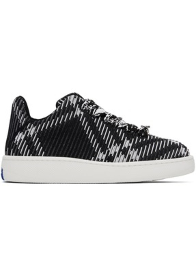 Burberry Black & White Check Knit Box Sneakers