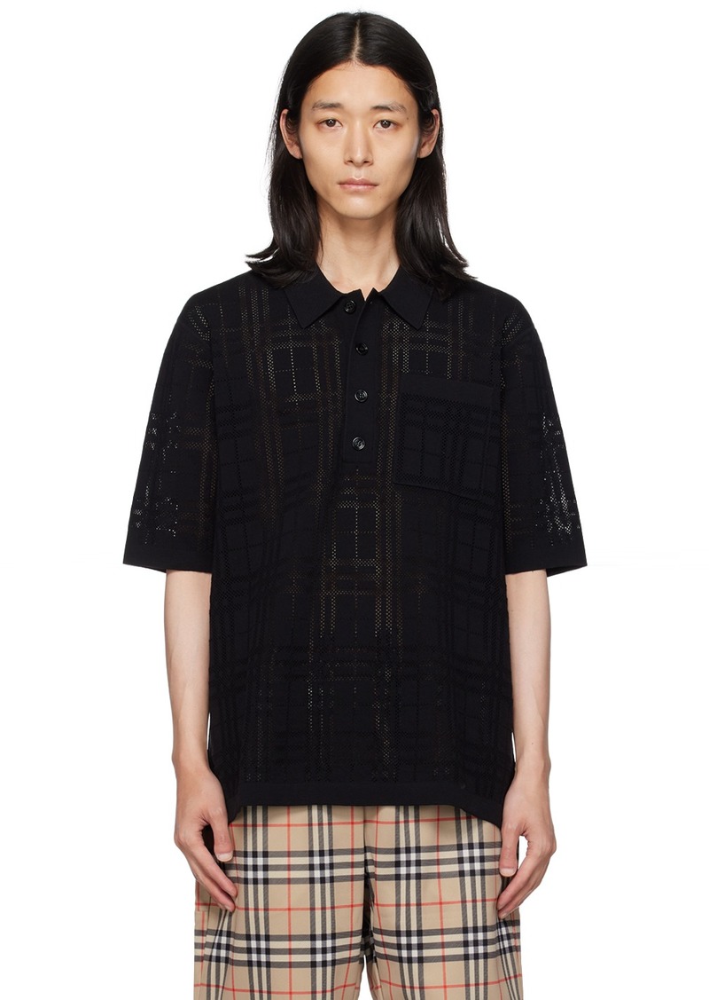 Burberry Black Check Polo