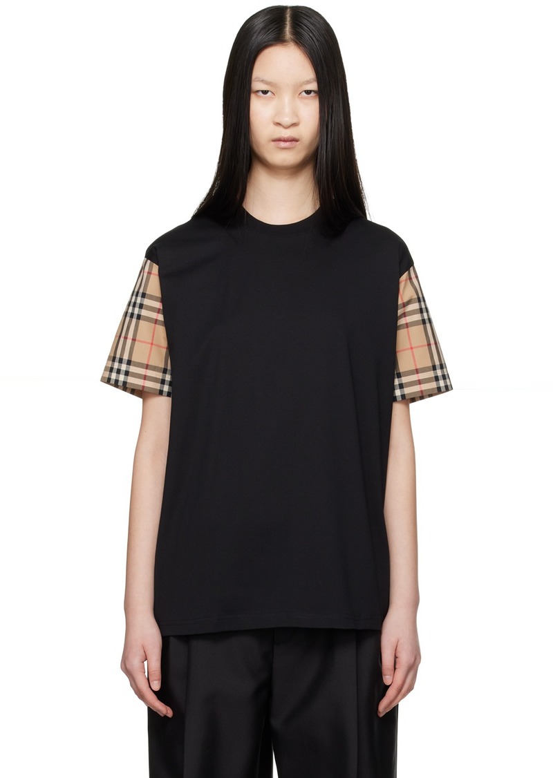 Burberry Black Check Sleeve T-Shirt