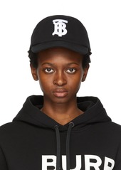 Burberry Black Cotton Jersey Monogram Baseball Cap