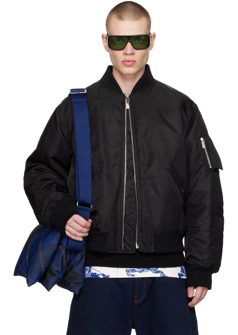 Burberry Black Insulated Bomber Jacket