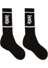 Burberry Black Intarsia Monogram Socks