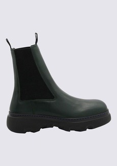 BURBERRY BLACK LEATHER CREEPER CHELSEA BOOTS
