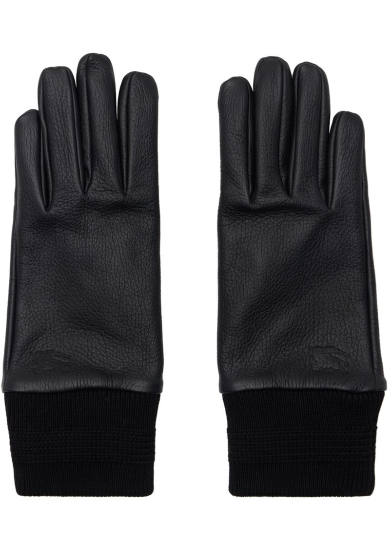 Burberry Black Leather Gloves