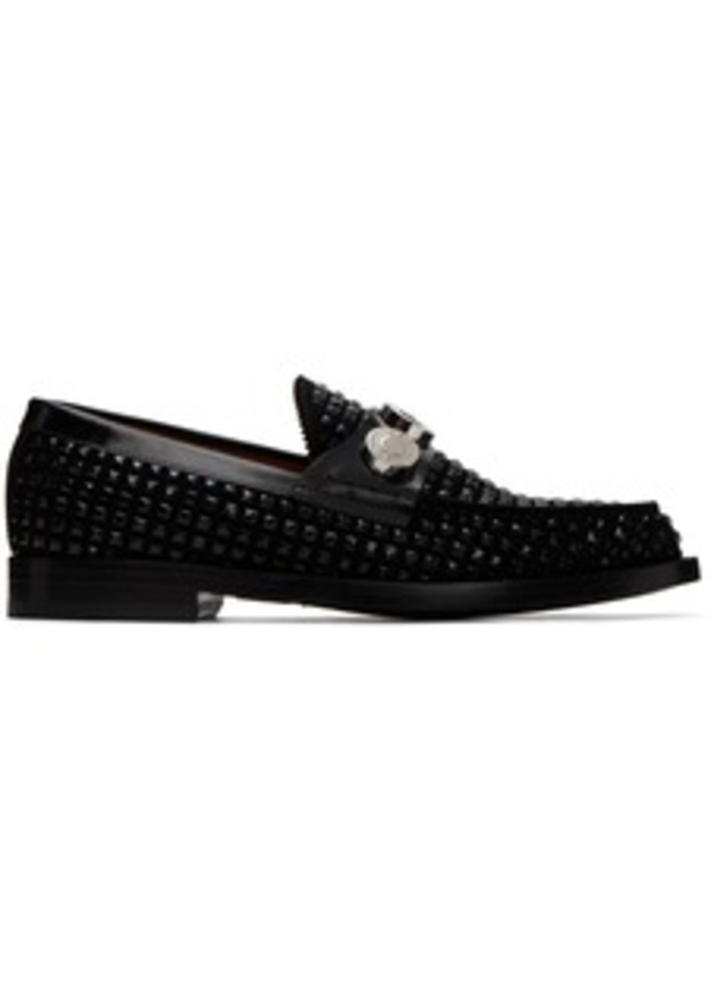 Burberry Black Logo Crystal Loafers