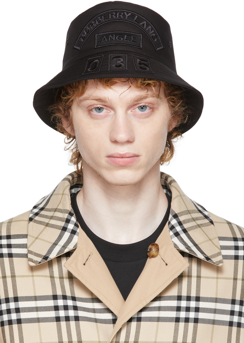 Burberry Black Logo Patch Bucket Hat