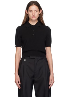 Burberry Black Perforated Logo Polo