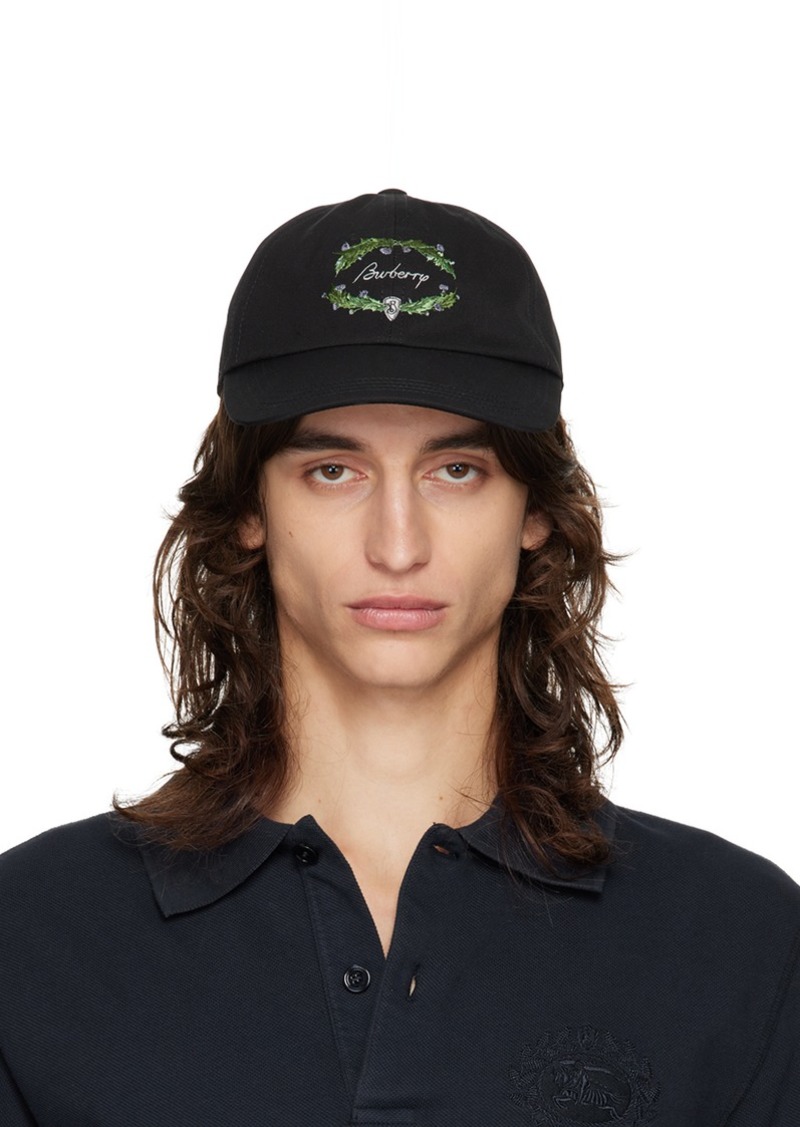 Burberry Black Thistle Logo Cap