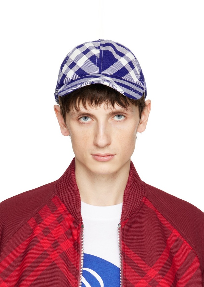 Burberry Blue & White Check Cap