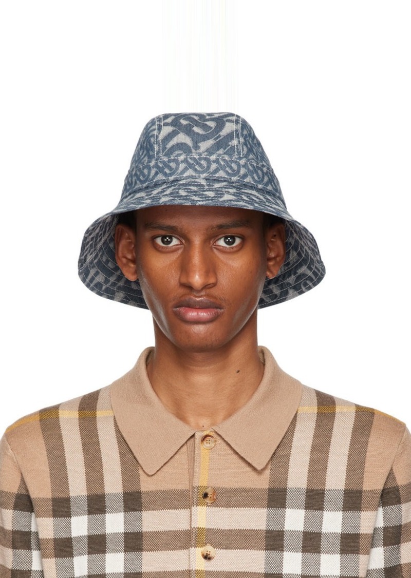 Burberry Blue Logo Bucket Hat