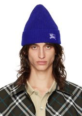 Burberry Blue Ribbed Cashmere Beanie