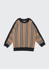 Burberry Boy's Lance Icon Stripe Terry Sweatshirt  Size 3-14