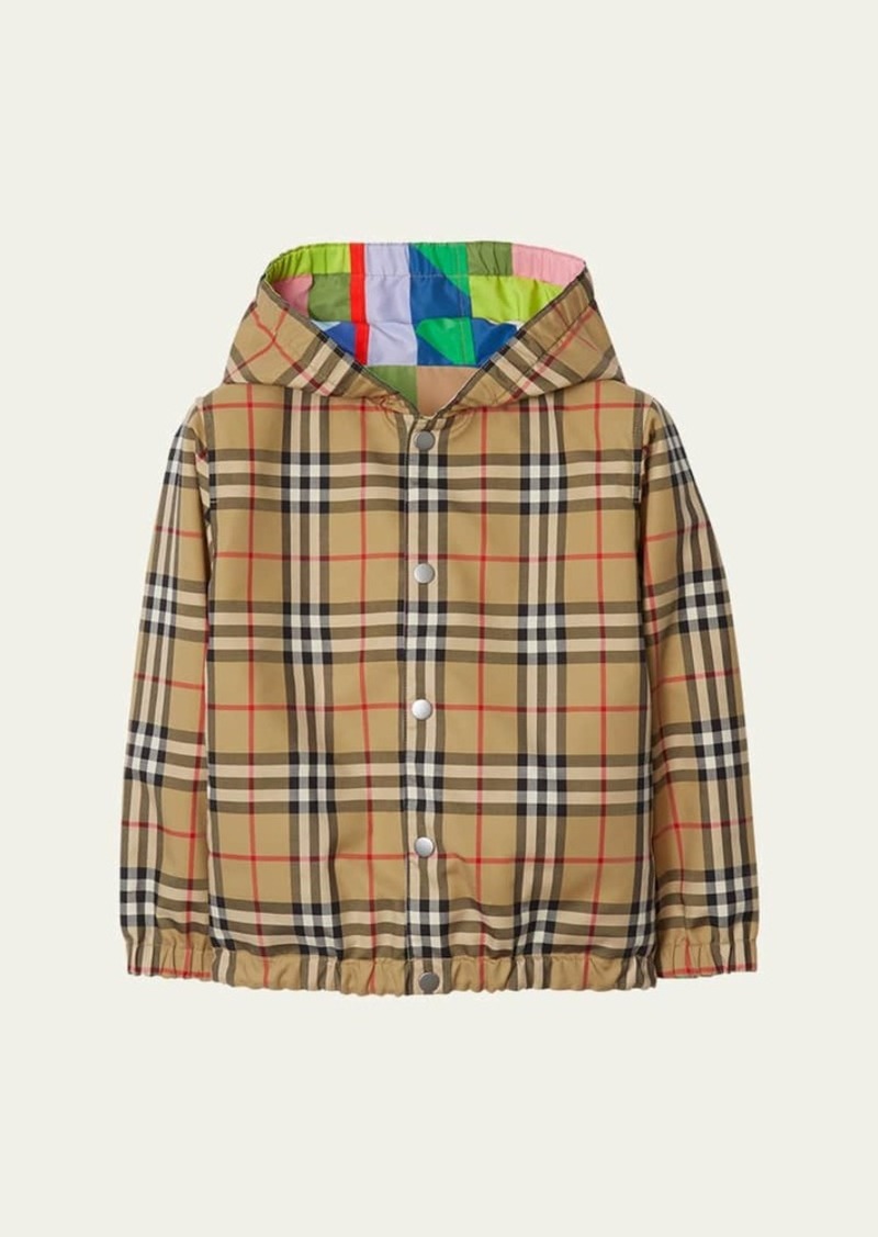 Burberry Boy's Mackenzie Reversible Check Jacket  Size 3-14